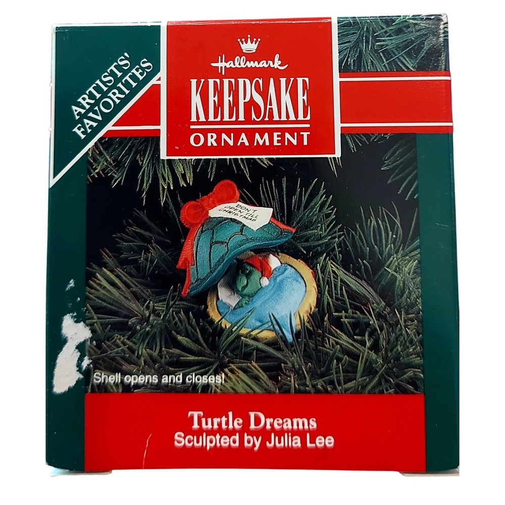 Vintage 1992 Hallmark Keepsake Turtle Dreams Clip-On Ornament Julia Lee QX499-1